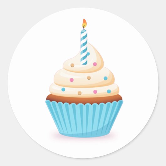 Sticker Rond C'est votre gâteau d'anniversaire heureux / Autoco (Devant)