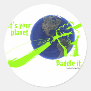 Sticker Rond C'est VOTRE PLANÈTE - BARBOTEZ-LA !