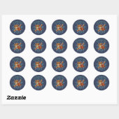 Sticker Rond C'est Zoomie Time Orange Tabby Cat (Feuille)