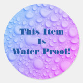 Sticker Rond Cet Article Est L'Eau Preuve do-it-yourself Texte  (Devant)