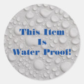 Sticker Rond Cet Élément Est L'Épreuve D'Eau, do-it-yourself Te (Devant)