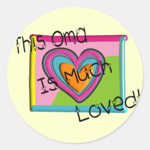Sticker Rond Cet OMA beaucoup AIMÉ