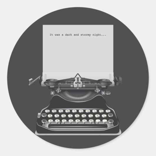Sticker Rond C'était une nuit sombre et orageuse (Devant)