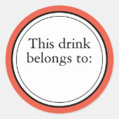 Sticker Rond Cette boisson appartient à (Devant)