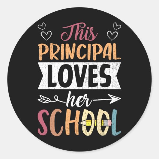 Sticker Rond Cette directrice adore son professeur d'école drôl (Devant)
