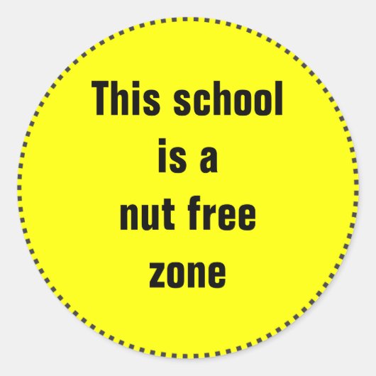 Sticker Rond Cette école est une zone sans noix (Devant)