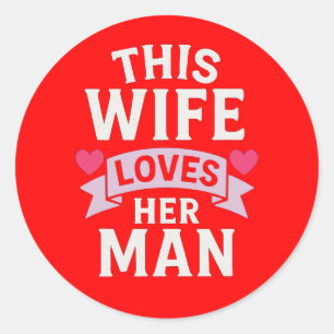 Sticker Rond Cette épouse aime son homme – Badge romantique aud