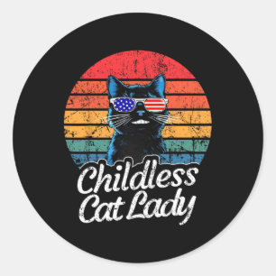 Sticker Rond Cette Femme Sans Enfant Vote Kamala-harris 20