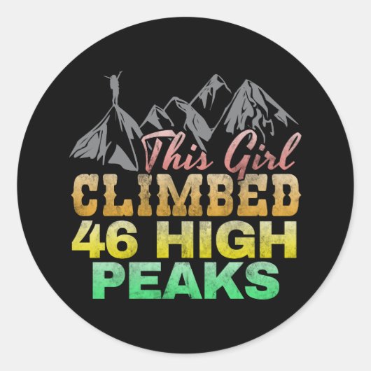 Sticker Rond Cette Fille A Grimpé 46 Hauts Pics (Devant)