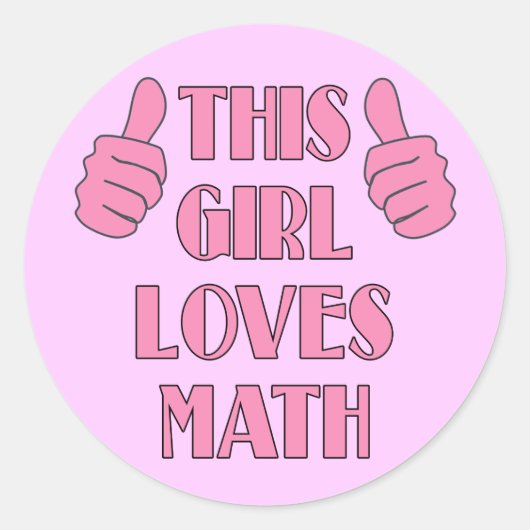 Sticker Rond Cette fille adore le T-shirt Math (Devant)