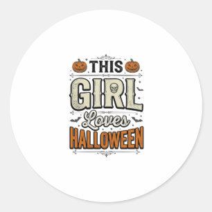 Sticker Rond Cette fille aime le design de t-shirt vintage Hall