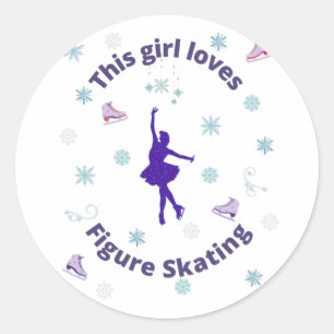Sticker Rond Cette Fille Aime Le Patinage Artistique