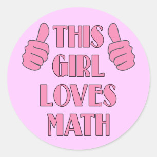 Sticker Rond Cette fille aime le T-shirt de maths