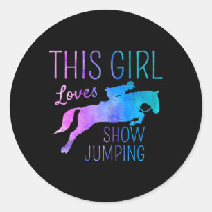 Sticker Rond Cette Fille Aime Montrer Chumping Cheval Lover Hor