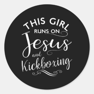 Sticker Rond Cette Fille Court Sur Jésus Et L'art Martial De Ki