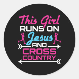Sticker Rond Cette fille court sur Jésus et traverse le pays mi