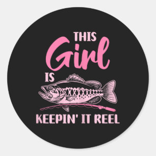 Sticker Rond Cette fille garde la pêche drôle réelle