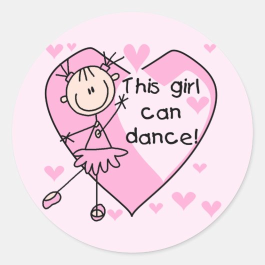 Sticker Rond Cette fille peut danser T-shirts et cadeaux (Devant)