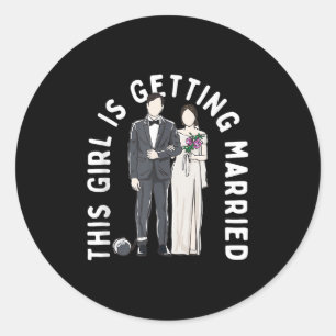 Sticker Rond Cette Fille Se Marie Mariage Bague Engageme
