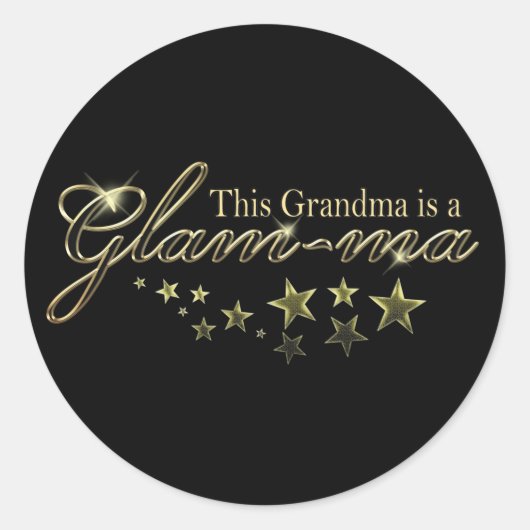 Sticker Rond Cette grand-mère est un glam-ma (Devant)