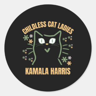 Sticker Rond Cette jeune fille sans chats soutient le Président