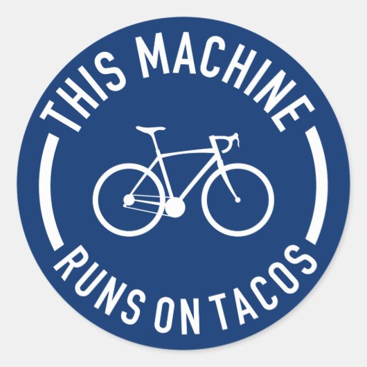 Sticker Rond Cette Machine Fonctionne Sur Tacos (Devant)