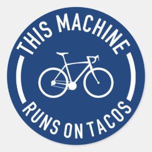 Sticker Rond Cette Machine Fonctionne Sur Tacos