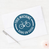 Sticker Rond Cette Machine Fonctionne Sur Un Vélo Sushi (Enveloppe)