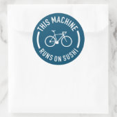 Sticker Rond Cette Machine Fonctionne Sur Un Vélo Sushi (Sac)