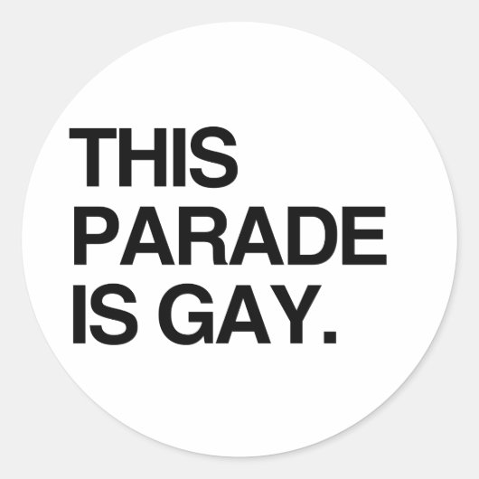 Sticker Rond Cette parade est gaie (Devant)