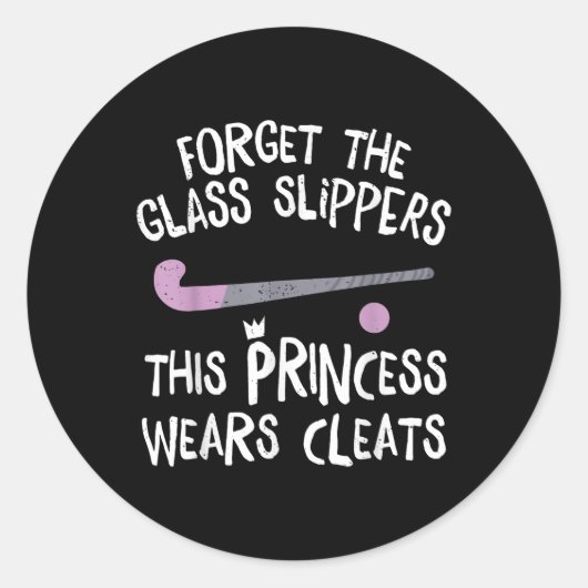 Sticker Rond Cette princesse porte des crampons conception de c (Devant)