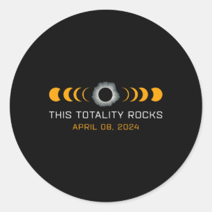 Sticker Rond Cette Totalité Rocks Drôle Total Solaire Eclipse A