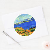 Sticker Rond Cezanne - Gulf of Marseille, popular artwork, (Enveloppe)