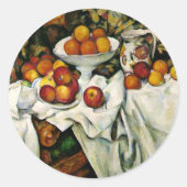 Sticker Rond Cezanne - Pommes et Oranges (Devant)