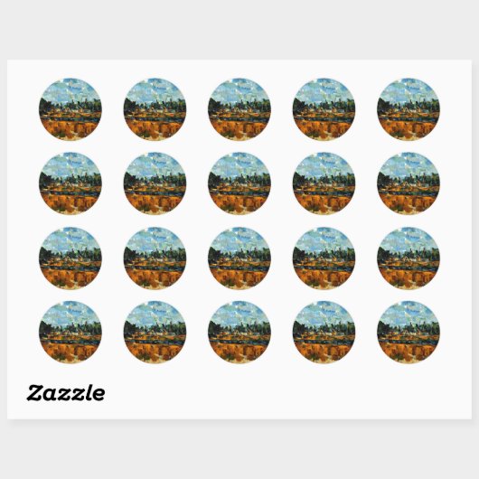 Sticker Rond Cezanne - Riverbanks (Feuille)
