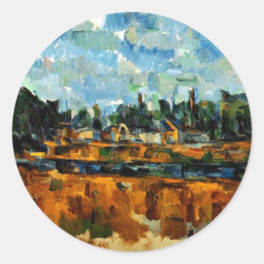 Sticker Rond Cezanne - Riverbanks (Devant)