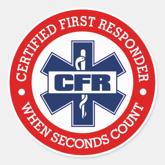 Sticker Rond CFR (premier répondant certifié) (Devant)