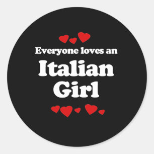 Sticker Rond Chacun aime un T-shirt italien de fille