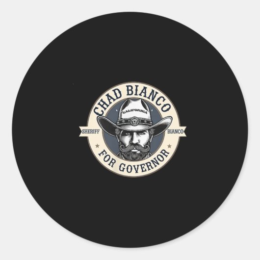Sticker Rond Chad Bianco Pour Gouverneur 2026 (Devant)