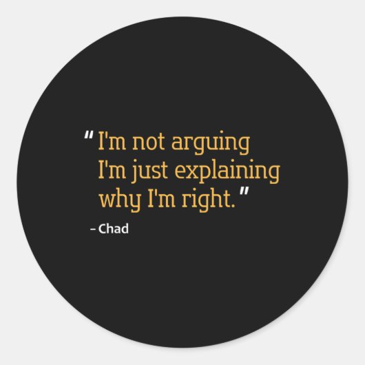 Sticker Rond Chad Devis Cadeau Drôle Anniversaire Nom Personnal (Devant)