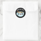 Sticker Rond Chai Comme Vous Amusant Tea Pun Dark BG (Sac)