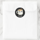 Sticker Rond Chai There Funny Chai Tea Pun Dark BG (Sac)