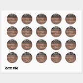 Sticker Rond Chaîne de bois rustique illumine mariage Favoriser (Feuille)