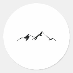 Sticker Rond Chaîne de montagnes Design Vintage Escalade Randon