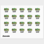 Sticker Rond Chaîne Haricots Funny Vegetable Pun (Feuille)