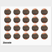 Sticker Rond Chaîne rustique Lumières Mariage de crapaud en boi (Feuille)