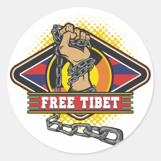 Sticker Rond Chaînes du Tibet gratuites (Devant)