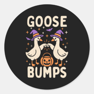 Sticker Rond Chair de poule Frissons Halloween Mème idiot Drôle