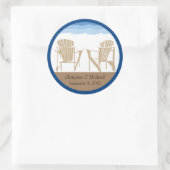 Sticker Rond Chaises Adirondack Bleu et Tan | MARIAGE (Sac)