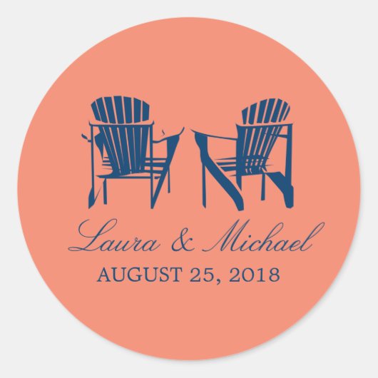 Sticker Rond Chaises Adirondack | MARIAGE (Devant)